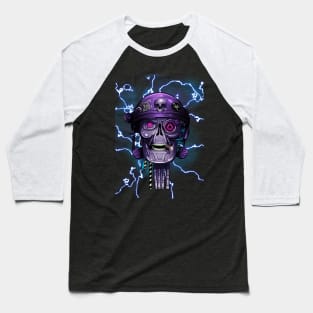 Retro Robo Skull Baseball T-Shirt